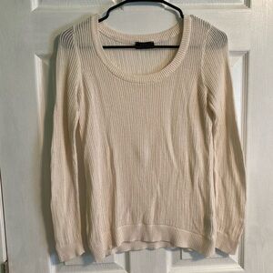 Cyrus off-white knit 100% rayon scoop neck sweater